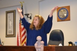 When judges enter the courtroom, all rise as a sign of respect. Judge Jennifer Elliot and the courtroom all rise when participants graduate from the mothers'/fathers' specialty court.