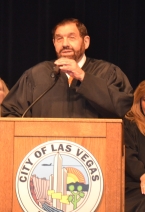 Nevada Supreme Court Justice Michael A. Cherry at ribbon cutting ceremony at new Nevada Supreme Court building in Las Vegas.