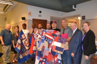 Each of these veters received a Quilt of Valor from the nonprofit organization of the same name.
