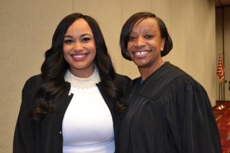 Judge Dee Butler is the first African American elected to the Family Division. Presiding Criminal Division Judge Tierra Jones, who is the first African American female judge in District Court, took Judge Butler’s oath of office.